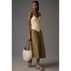 Maeve Anthropologie‎ Midi Dress | Two Tone Slip Style Fit & Flare | Size M